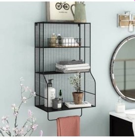 Resim Metal Havluluk Banyo & Mutfak Duvar Rafı Wd-218 Siyah 