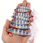 Resim 1 adet Parlayan Önder Balık Oltası, Sert Metal Kancalı, Tüy Kancalı, Tuzlu Su Kaya Balığı ve Alabalık için, Spor ve Açık Hava Balıkçılık Ekipmanı, Stok Birimi: Çanta, Miktar: >1, Gövde Malzemesi: Kurşun, Renk: Gümüş 