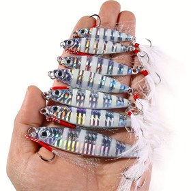 Resim 1 adet Parlayan Önder Balık Oltası, Sert Metal Kancalı, Tüy Kancalı, Tuzlu Su Kaya Balığı ve Alabalık için, Spor ve Açık Hava Balıkçılık Ekipmanı, Stok Birimi: Çanta, Miktar: >1, Gövde Malzemesi: Kurşun, Renk: Gümüş 