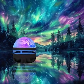 Resim 1 adet LED Kuzey Işıkları Aurora Projektör Lambası, Kızılötesi Sensörlü, USB ile Çalışan İç Mekan Aydınlatması, Uzaktan Kumandalı Plastik Siyah Aurora Borealis Işığı, Yatak Odası, Oturma Odası ve Özel Etkinlikler için 