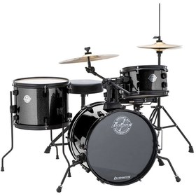 Resim Ludwig LC178X016 The Pocket Kit By Questlove Black Sparkle Çocuklar için Akustik Davul Seti 