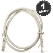 Resim Cat6 1M Utp Awg 24 7 Bakır Gri Patch Network Kablosu 