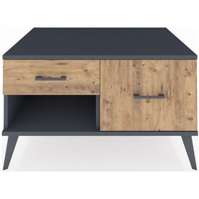 Resim Kronos Şifonyer 2 Çekmeceli 88x59x48 Antrasit-antrasit/çam Antrasit/çam 