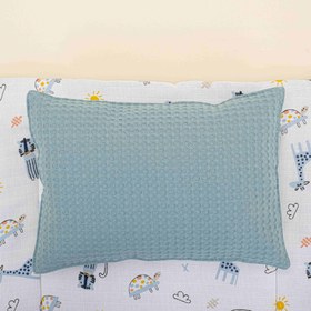 Resim Alt Açma Matı ve Yastık - Çift Taraflı - Petrol Mavisi Petek - Mavi Canlılar 