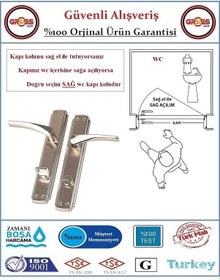 Resim Bravo Wc Banyo Kapı Kolu - Nikel Kaplı - 1 Takım Ön Ve Arka - Sağ 