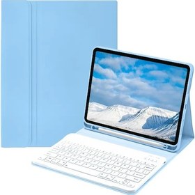 Resim Drnds Newface Apple Uyumlu iPad Pro 11 2022 Kılıf Kc01 Smart Klavyeli Tablet Kılıfı - Açık Mavi 