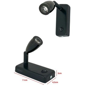 Resim Shuıvan Led Okuma Lambası Günışığı 12v 3w Kısa - Siyah-1183 