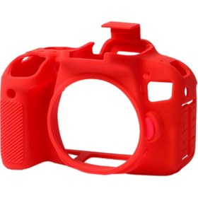 Resim EasyCover Canon 800d Silikon Kılıf Kırmızı 