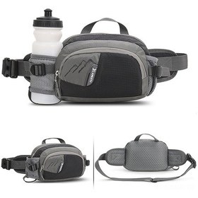 Resim Moveevo Siyah Outdoor Spor Bel Çantası, Ağ Mesh Su Şişesi Bölmesi İle Yürüyüş, Koşu, Dağcılık İçin Siyah 