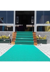 Resim 14mm Turkuaz Renk Kıvırcık Paspas Eni 100cm X 10mt Turkuaz 