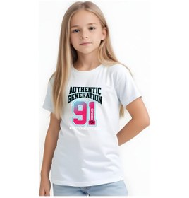 Resim Panios Kids Authentic Baskılı Kız Çocuk Kısa Kollu T-shirt Beyaz 