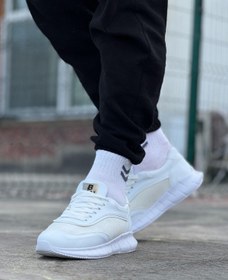 Resim alfaze Triko Bağcıklı Erkek Spor Ayakkabı Tekstil Beyaz Topuk Boyu 3 Cm 