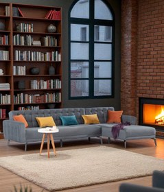 Resim nikshop Bonn Yataklı Köşe Koltuk Takımı - Gri 