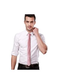 Resim Mood Agenda Erkek Saten İnce 4 Cm Kravat Pembe 