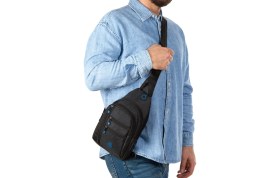 Resim Unisex Su Geçirmez Kulaklık USB Çıkışlı Çapraz Askılı Çanta Bel Omuz ve Göğüs Çanta Günlük Bodybag 