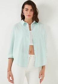 Resim Lela Pamuklu Regular Fit Uzun Kollu Düz Gömlek Bayan GÖMLEK CF25S168305 