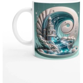 Resim Yengeç Burcu Baskılı Kahve Kupası - Burçlar Krallığı Şatosu Vs1 