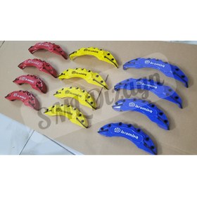 Resim Universal Brembo Stil Fren Kaliper Kapağı Seti - 4 Parça (Ön/Arka) 17-20 İnç Uyumlu - Kırmızı 