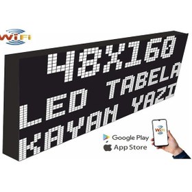 Resim Led Tabela 48x160cm Tek Taraflı Yeşil Kayan Yazı-wifi 