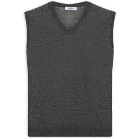 Resim Orta Anrasit Melanj V Yaka Yünlü Triko Süveter - Orta Anrasit Melanj / XX 