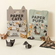 Resim 50'li Kağıt Kediler & Yavru Köpekler El İşi Seti - Sevimli Katlanabilir Hayvan Süsleri, Püsküllü Kedi, Kaplumbağa Zımbalı Köpek ve Yavru Kedi Tasarımları 