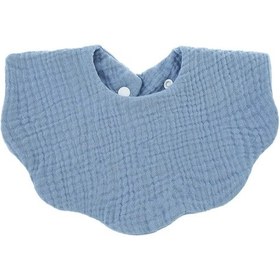 Resim 1 Adet Pamuk Yumuşak Bebek Önlükler Düz Renk Bebek Önlüğü Açık Mavi 