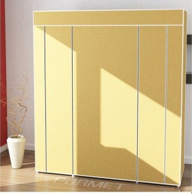 Resim Arvenlive Çelik Profilli Bej Renk Bez Dolap, Kumaş Gardırop 