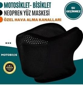 Resim Motobros Ns-980 Motosiklet Bisiklet ile uyumlu Hava Kanallı Su Geçirmez Orjinal Neopren Maske 