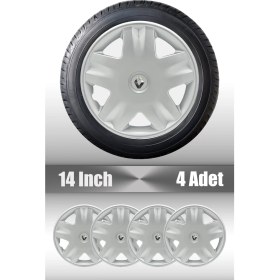 Resim Renault Kangoo Trafic Modus 14" Inç Uyumlu 4 Adet 1 Takım Gri Kırılmaz Esnek Jant Kapağı 018 