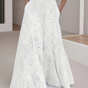 Resim Bin Yıl Tarzı Delikli Dantel Jacquard Etek 