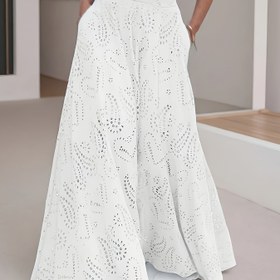 Resim Bin Yıl Tarzı Delikli Dantel Jacquard Etek 