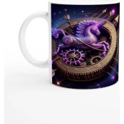 Resim Yay Burcu Baskılı Kahve Kupası - Zamanın Çarkları Astroloji Mekanizması Vs4 