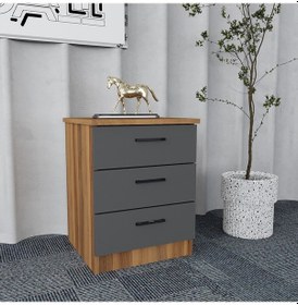 Resim Asil 3'lü Ofis Takımı Model 9 Ceviz Füme 