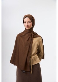 Resim Mirsoy Scarf Velora Modern Desen Şal Sütlü Kahve 