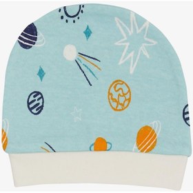 Resim Breeze Yenidoğan Bebek Şapkası Galaksi Temalı Turkuaz - Turkuaz 