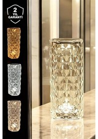 Resim Ilkeshop Dokunmatik Kristal Gece Lambası Hediyelik Renkli Işık 