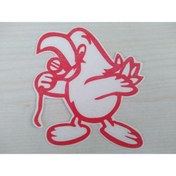 Resim Yerli Papağan Sticker Kırmızı 9x8cm (2ADET FİYATI) Papağan Etiketi, Papağan Çıkartması 