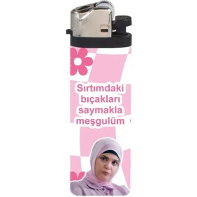 Resim Çakmak Sırtımdaki Bıçak Nilay Baskılı Klasik Çakmak 