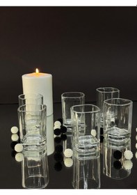 Resim 6 Lı Cam Kahve Yanı Su Bardağı Seti Şık Ve Minimal Tasarım Şeffaf 