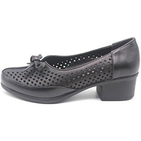 Resim Castle Black 24556 Kadn Deri Comfort Ayakkabı Siyah Siyah Nubuk 