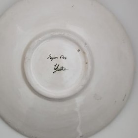 Resim Osmanlı Desen Çerçeveli Merkezinde İpek Desenli El Yapımı Seramik Tabak 