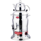 Resim Işıkgaz Silverinox 10 Litre Çift Demlik Çay Semaveri Otomatı Makinesi ÇİFT DEMLİK - 10 LİTRE - METAL BASMALI - TERMOSTATLI - GARANTİLİ