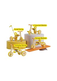 Resim 3 Tekerlekli Cocuk Bisikleti Sarı 18 Ay - 5 Yaş 