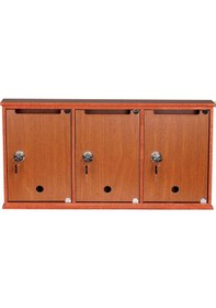 Resim Ahşap Posta Kutusu - Ceviz 3Lü Akça 2 Renk 