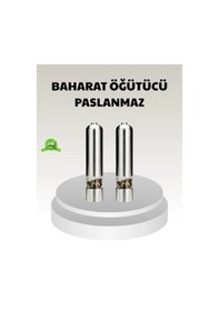 Resim Elektrikli Tuz Karabiber Değirmeni Paslanmaz Gövde, Led Işıklı Ve Ayarlanabilir Öğütme Çok Renkli 