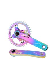 Resim İxf 32t Tek Yaprak Aynakol Seti Göbek+aynakol+yaprak 104 Bcd Bisiklet Krank Seti Rainbow Renk 