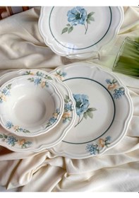 Resim Yemek Takımı Salira 24 Parça 6 Kişilik Renkli 