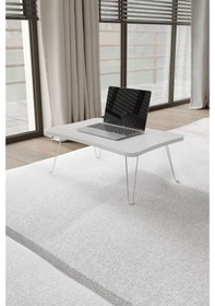 Resim Taşınabilir Katlanır Yatak Koltuk Üstü Hasta Servis Bilgisayar Çalışma Sehpası Beyaz 