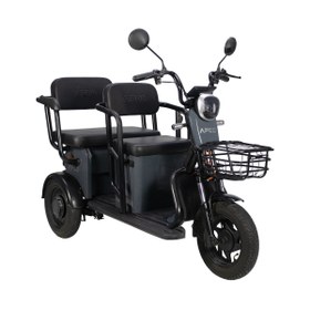 Resim Apec APM5 Üç Tekerlekli Elektrikli Moped Koyu Metalik Gri 