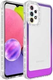 Resim Zipax Samsung Galaxy A52 İle Uyumlu Kılıf Simli Ve Renk Geçişli Kapak Zr Park Morpembe 